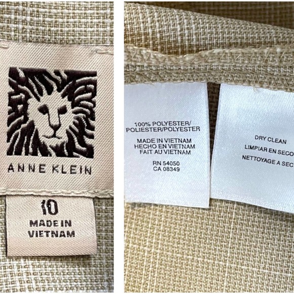 Anne Klein Tan Plaid Sleeveless Sheath Dress 10 Work Cocktail - Picture 4 of 5